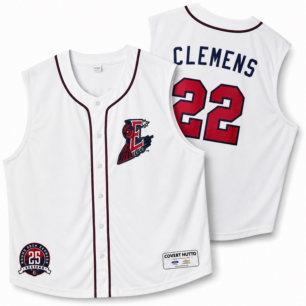 Roger Clemens #22 Round Rock Express Jersey Adult XL 25 Seasons Baseball White